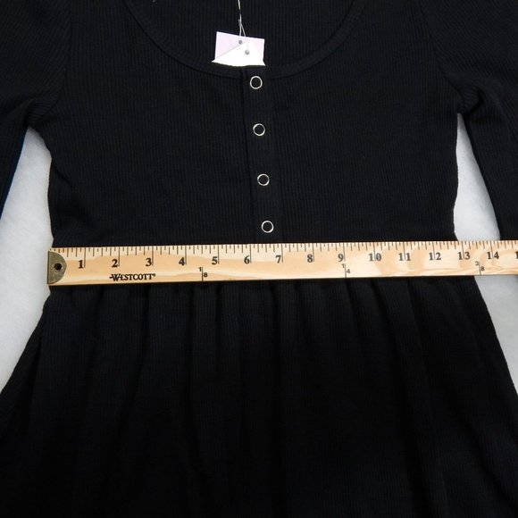 Wild Fable Long Sleeve Mini Fit and Flare Dress Women's Black Size S - Picture 5 of 10
